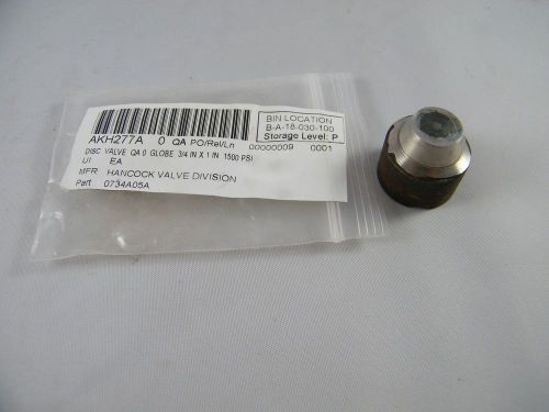 Hancock valve steel disk for globe valve part # 0734a05a 3/4&#034; x 1&#034; 1500 psi for sale
