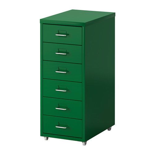 IKea Helmer Drawer Unit on Casters Green Desk File Office Organizer New