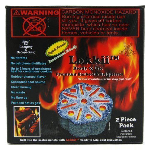 Lokkii Ready 2 Lite Barbeque Briquettes 2 Individually Wrapped, Organic formula