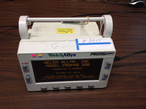 Welch Allyn Propaq Encore 206 EL Patient Monitor with Option 210 206EL #0015