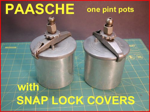 LOT OF 2 PAASCHE &#034;SNAP LOCK COVER&#034; PAINT CONTAINERS FOR SPRAYER