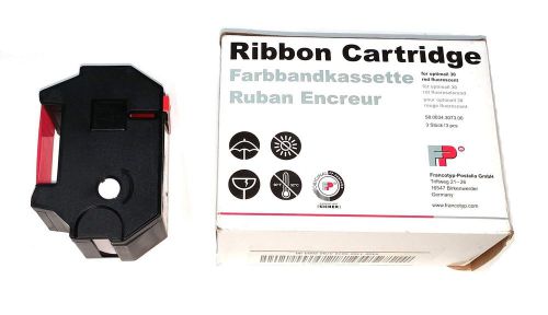 NEW Francotyp-Postalia Optimail 30 3 Pack Ribbon Cartridge Red Fluorescent