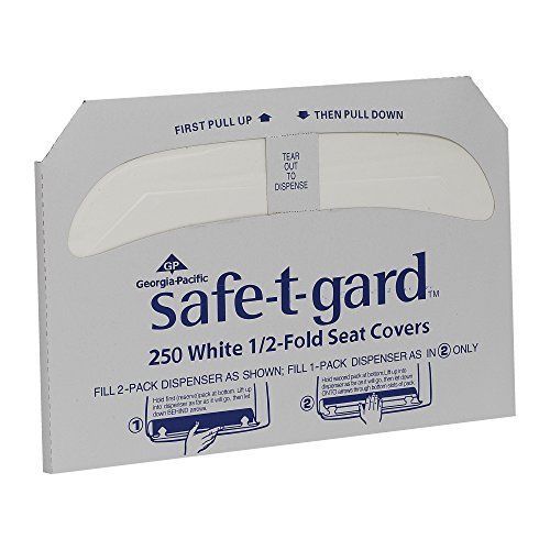 White 1/2-Fold Toilet Seatcover Georgia Pacific Safe T Gard 20 Packs 250 Per