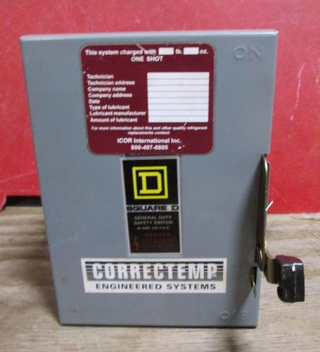 Square D 30 Amp Safety Switch D321N flat cover