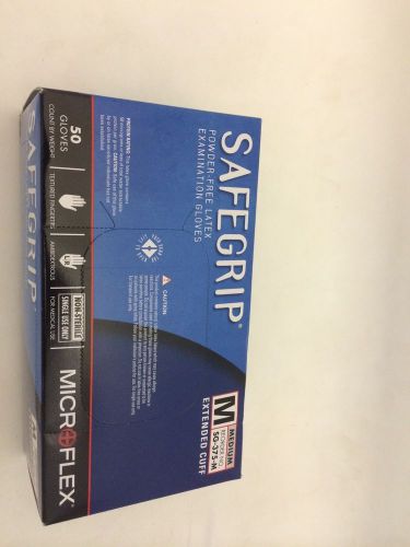 4  Packs Microflex SG375M SafeGrip Powder Free Latex Glove Size Medium Box of 50