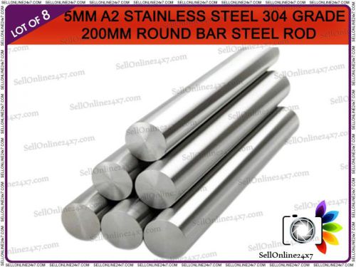 200mm A2 Stainless Steel Bar / Rod Milling Welding Metalworking - Lot of 8 Pcs