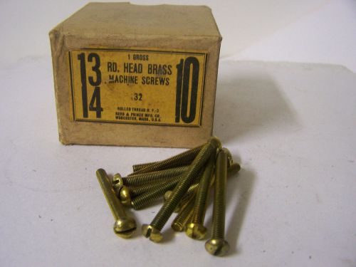 10-32 x 1 3/4&#034; Round Head Solid Brass Machine Screw Slotted Made in USA  Qty 140