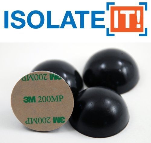 Isolate It! 1.5&#034; Sorbothane Hemisphere Rubber Bumper Non-Skid Feet with Adhesive
