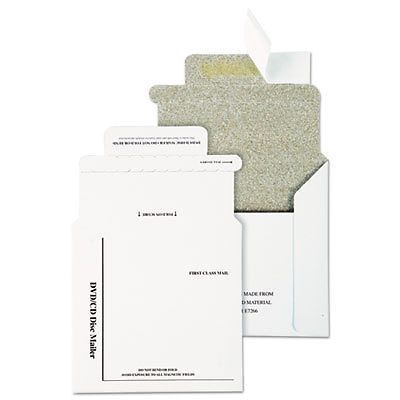 Foam-Lined Multimedia Mailer, Contemporary, 5 x 5, White, 25/Box