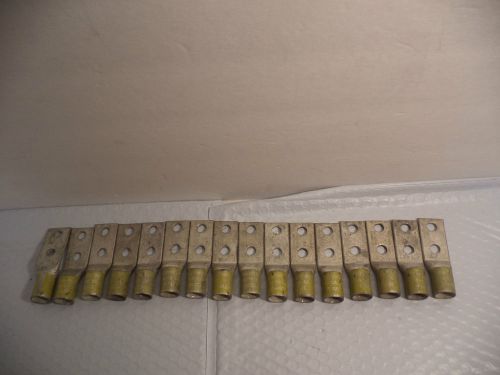 2 hole crimp lug yellow die 16 or 62 r4205 lot of 15 lugs for sale