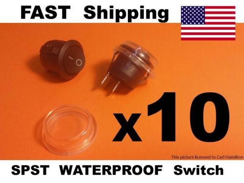 10x - Switch - SPST 2 wire hookup simple switch 12v DC -or- 120v AC NEW round