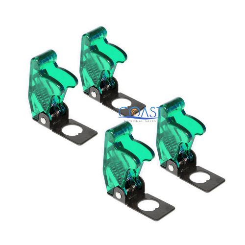 4x car marine industrial spring-loaded toggle switch safety cover - clear green for sale