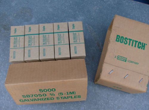 Bostitch SB 7050 3/4&#034; Galvanized Staples. 5,000 count new in box.