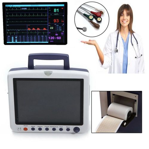 12.1 inch Portable 6-Parameter ICU CCU Vital Sign Patient Monitor With Printer