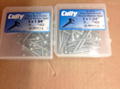 Cully LOT OF 2 CUL-14828 Sheet metal screws, 1.750&#034;,Round Head, Square and Steel