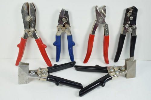 Lot 6 malco siding tools : c5 crimper n1 notcher nipper s2 seamer nhp1 sl5 punch for sale