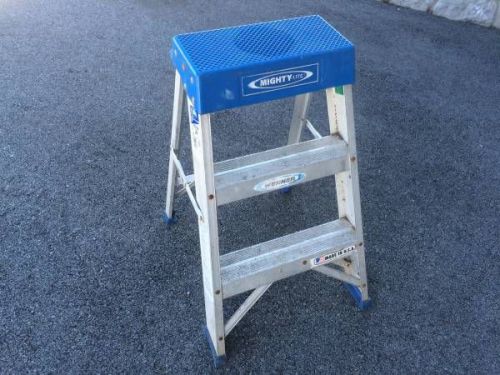 Werner Mighty Lite Step Stool 26&#034; High Aluminum 250 lb