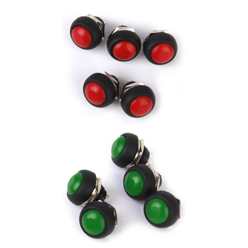 10pcs Red+Green Momentary Push Button Horn Switch OFF/ON for Car Dashboard Boat