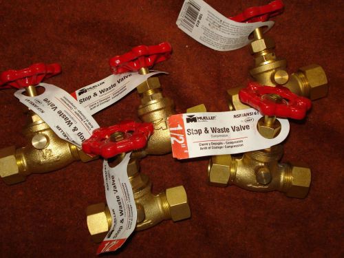 Mueller 1/2&#034; brass shut off valves