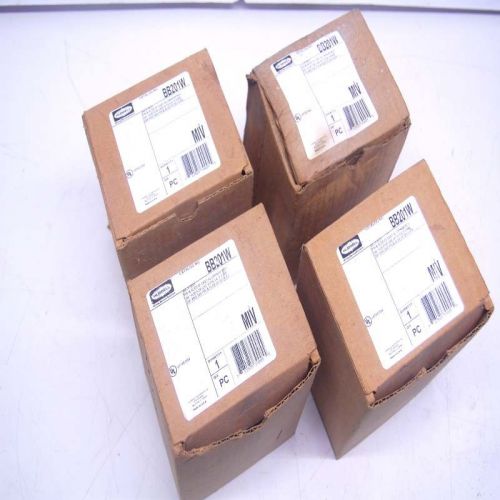 NEW Lot of 4 Hubbell Wiring Device-Kellems BB201W Pin &amp; Sleeve Back Boxes