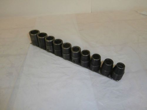 Snap on metric impact socket set 10-piece for ratchet wrench 1/2&#034; drive for sale