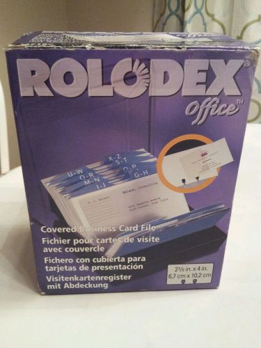 Rolodex 67197 Rolodex Covered Tray Business Card File, 100-Card Capacity, 50