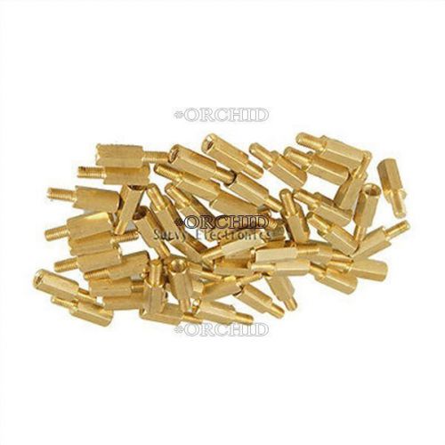 25pcs new brass hex stand-off pillars male to female 6mm + 10mm m3 good quality