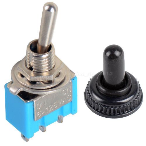 1pcs blue 3-pin mts-102 spdt miniature toggle switches on/on&amp;waterproof cap fh3g for sale