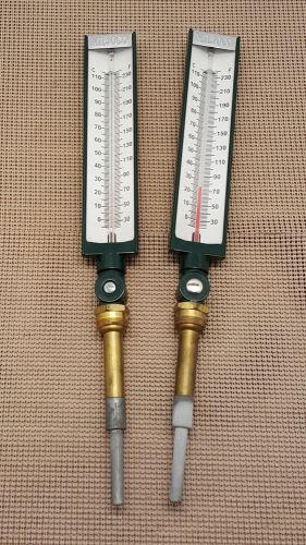 Lot of (2) Miljoco - SX93551 - Industrial Glass Thermometer, Acrylic