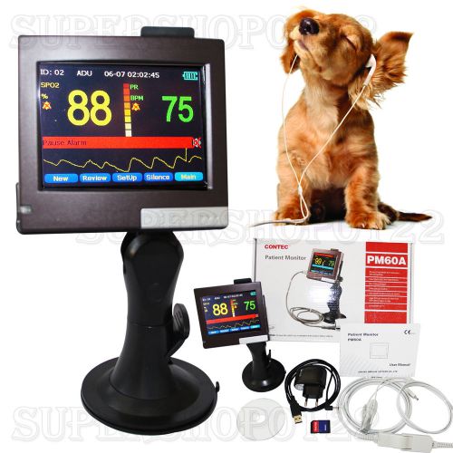 Veterinary pulse oximeter,patient monitor pm60a+vet probe,spo2 probe,animal,vet for sale