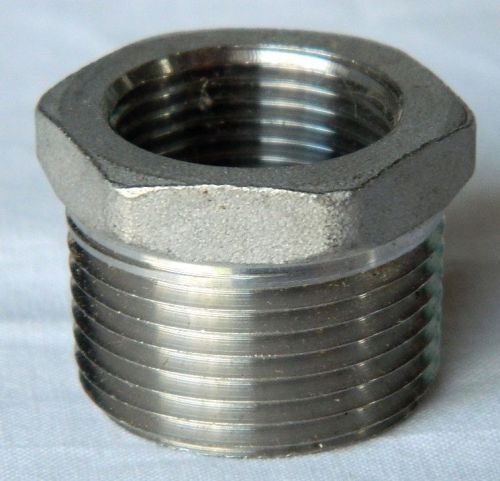 Stainless steel 316 reducing bushing 1&#034; mnpt by 3/4&#034; fnpt for sale
