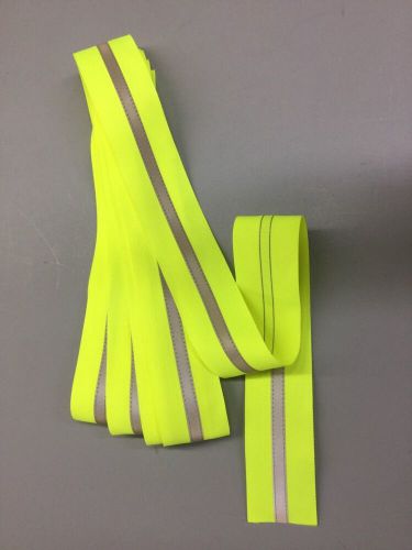 YELLOW/LIME-GRAY SEW ON REFLECTIVE SAFETY STRIP, 2-1/2&#034; FABRIC, 1/2&#034; TAPE, 20 FT