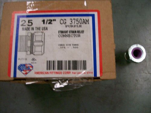 AMERICAN FITTING CORP 1/2&#034; CG 3750AM PURPLE CABLE SIZE RANGE .375-.500 box of 25