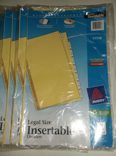 Lot Of 10 Packs Of Avery Insertable Dividers Legal Sz Yellow 8Tabs