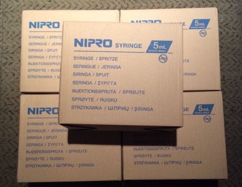 Nipro Syringes 5ml (5 Boxes of 100) 5cc Luer Lock without needle Sterile JD+05L