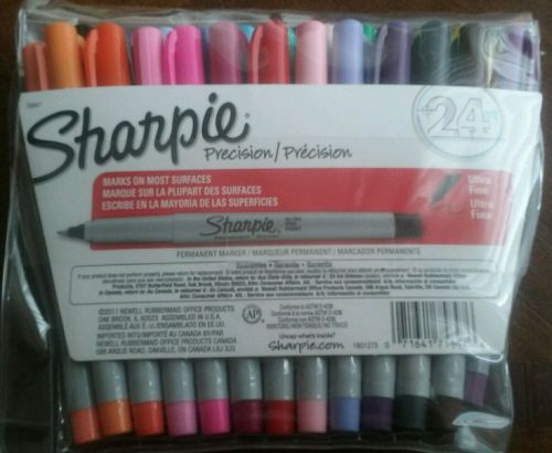 Sharpie Permanent Markers, Ultra Fine Point, Assorted Ink, Pack of 24 (1756761)