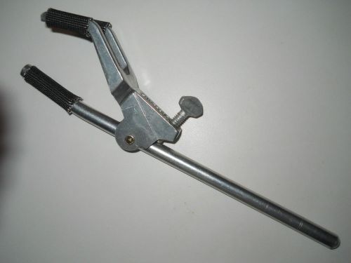 Lab-line 2&#034; grip 3-prong extension clamp w/ fiberglass sleeves, 3/8&#034; rod for sale