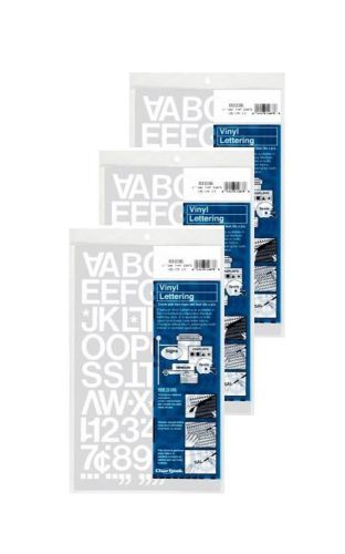 Chartpak 1-inch White Stick-on Vinyl Letters &amp; Numbers (01036), 3 PACKS