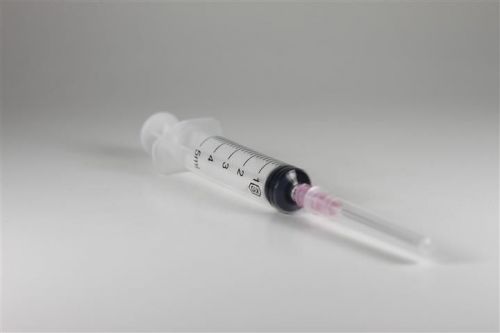 Pack of 100  x 5 ml industrial syringes with 18g x 1-1/2&#034; blunt tip needle 5 cc for sale
