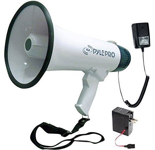 Pyle bullhorn megaphone, built-in rechargeable battery, 10 second memory record, for sale