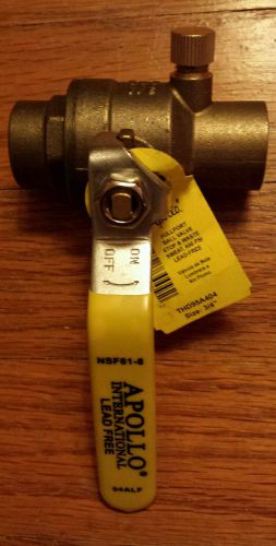 Apollo 3/4&#034; brass ball valve 94alf 600 psi female stop n waste lead free , new for sale