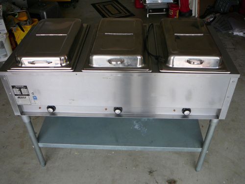 Eagle Brand SS Elect. Three Across Hot Food Steam Table