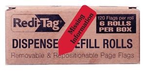 Redi-Tag Missing Information Printed Arrow Flags, 6 Roll Refill, 120 Flags per