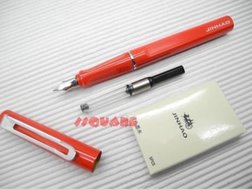 Jinhao 599 Medium Fine Nib Fountain Pen w/ Ink Converter +5 Blue Cartridges, R