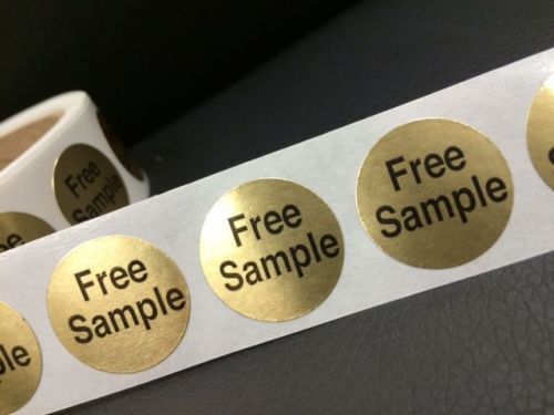 500 FREE SAMPLE 7/8&#034; Stickers/labels GOLD FOIL FREE STICKER NEW CRAFT CIRCLE