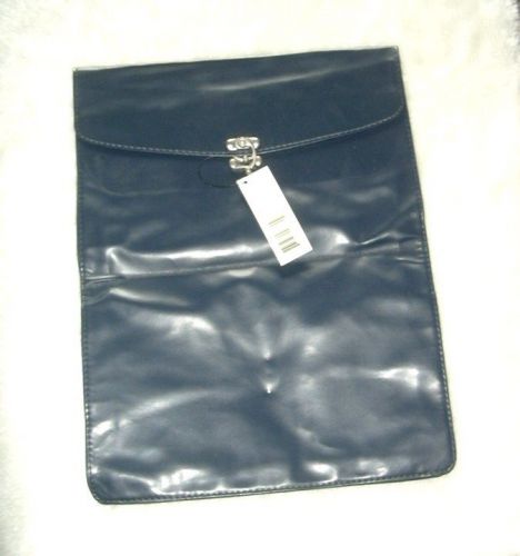 Office Max Blue Faux Leather Folder file Important Papers  NWT