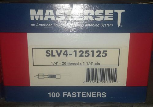Masterset slv4-125125 1/4-20 threaded stud t-1-1/4&#034;, s-1-1/4&#034; (100) for sale