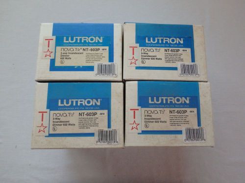 Lutron 600W 3-way Incandescent Dimmer, NT-603P-WH NIB each