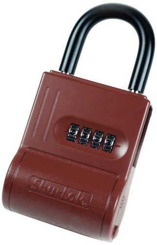 ShurLok SL-300W 4 Dial Numbered Key Storage Combination Lock Box, Burgundy