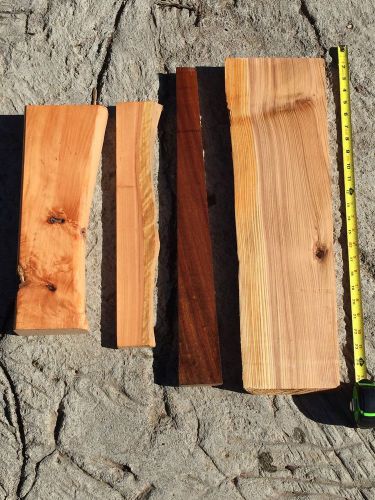 Assorted tropical hawaiian wood sugi koa cypress 4@15-24&#034;x1-7x3/4-2&#034; for sale